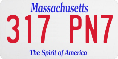 MA license plate 317PN7