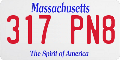 MA license plate 317PN8