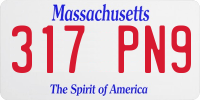 MA license plate 317PN9
