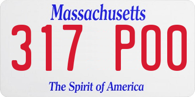 MA license plate 317PO0