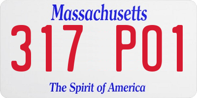 MA license plate 317PO1