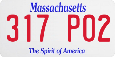 MA license plate 317PO2