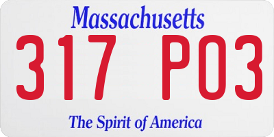 MA license plate 317PO3