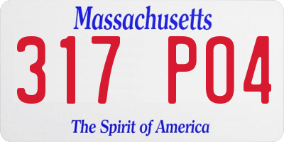 MA license plate 317PO4