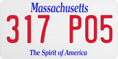 MA license plate 317PO5