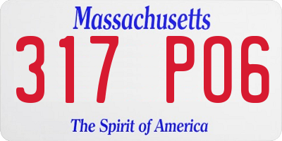 MA license plate 317PO6