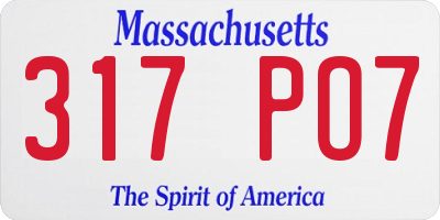 MA license plate 317PO7