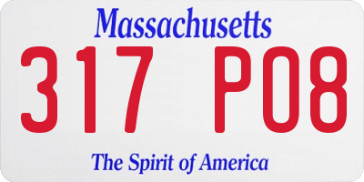 MA license plate 317PO8