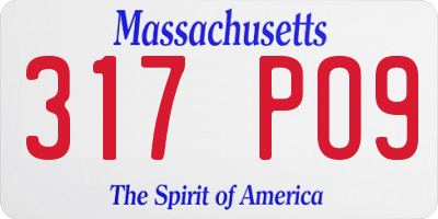 MA license plate 317PO9