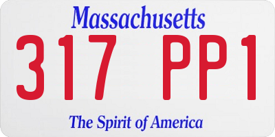 MA license plate 317PP1