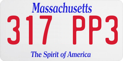 MA license plate 317PP3