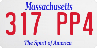 MA license plate 317PP4