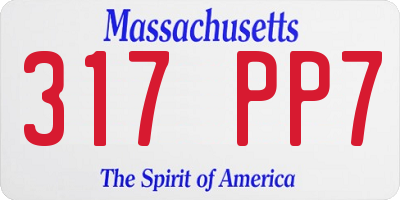 MA license plate 317PP7