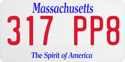 MA license plate 317PP8
