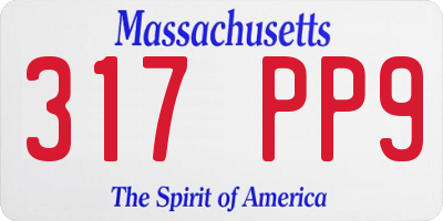 MA license plate 317PP9