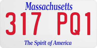 MA license plate 317PQ1