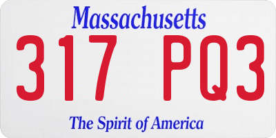 MA license plate 317PQ3