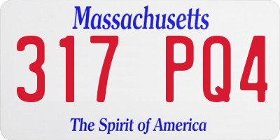 MA license plate 317PQ4