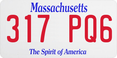 MA license plate 317PQ6