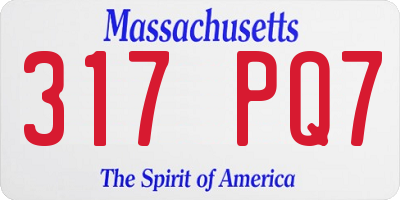 MA license plate 317PQ7