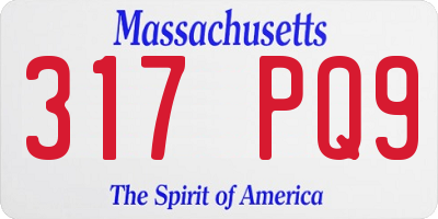 MA license plate 317PQ9