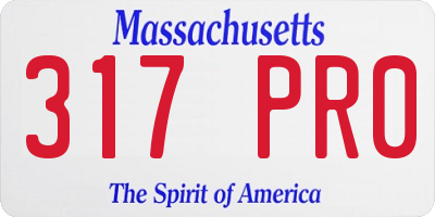 MA license plate 317PR0