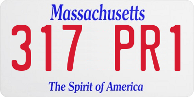 MA license plate 317PR1