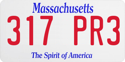 MA license plate 317PR3