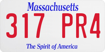 MA license plate 317PR4