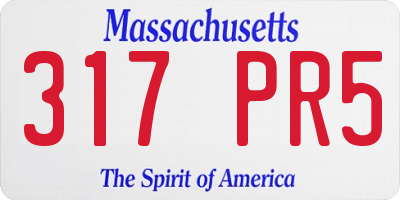 MA license plate 317PR5
