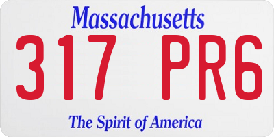 MA license plate 317PR6