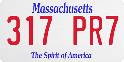 MA license plate 317PR7