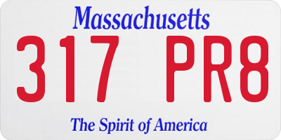 MA license plate 317PR8