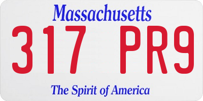 MA license plate 317PR9