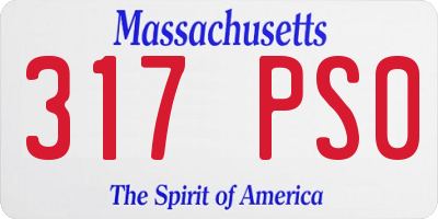 MA license plate 317PS0