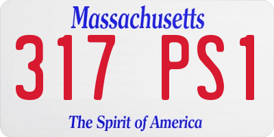 MA license plate 317PS1