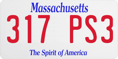 MA license plate 317PS3