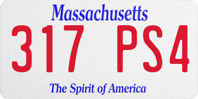 MA license plate 317PS4