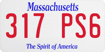 MA license plate 317PS6