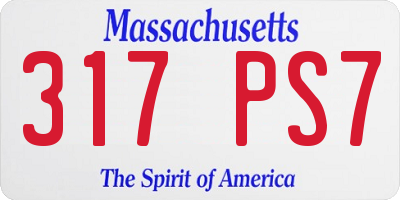 MA license plate 317PS7