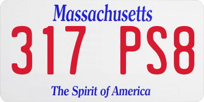 MA license plate 317PS8