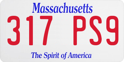 MA license plate 317PS9
