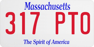 MA license plate 317PT0
