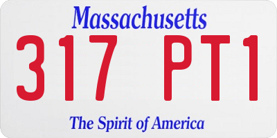 MA license plate 317PT1