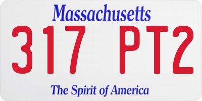 MA license plate 317PT2