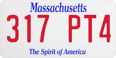 MA license plate 317PT4