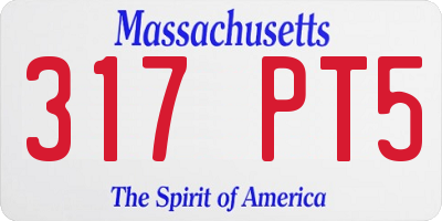 MA license plate 317PT5