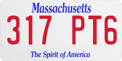 MA license plate 317PT6