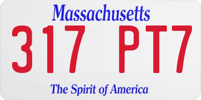 MA license plate 317PT7