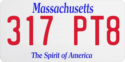 MA license plate 317PT8